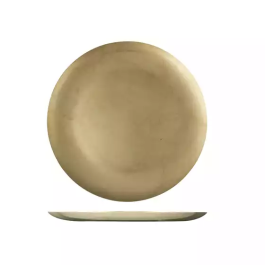 Plate Moda Micro MODA VINTAGE SERVINGWARE, GOLD ROUND COUPE PLATE - 230mm Ø 76023-G (Box ...